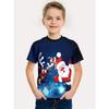 Fashionable Summer Children's T-shirt Colorful Christmas Collection Animals Printing Soft Comfortable Breathable Round Neck Short Sleeved T-shirt