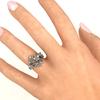 Romantic Silver Color Flower Rings Bridal Wedding Ceremony Party Dazzling Cubic Zircon Creative Design Elegant Women Ring