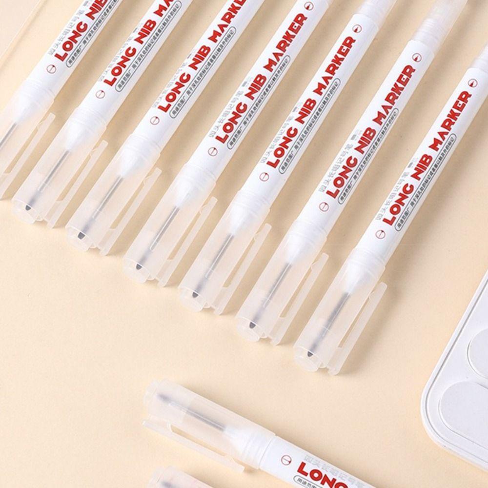 1/12PCS 4 Colors Construction Marker Pen Long Head 25mm Deep Hole Carpenter Perforating Pen Double Nib Long Head Marker Pen