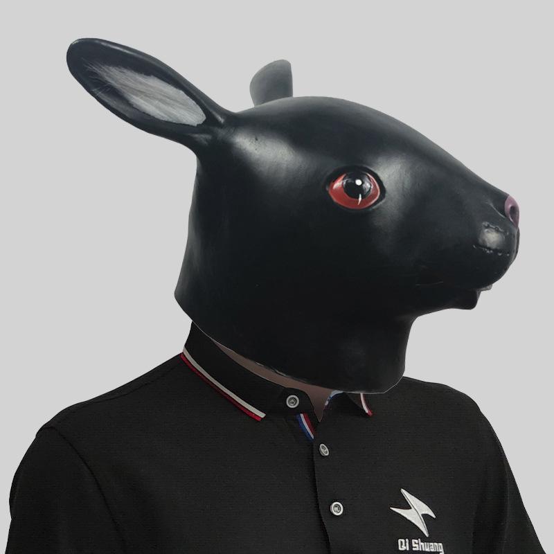 

And Playful Fun Rabbit Head Mask Ideal For Halloween Birthdays And Festive Celebrations Black Rabbit