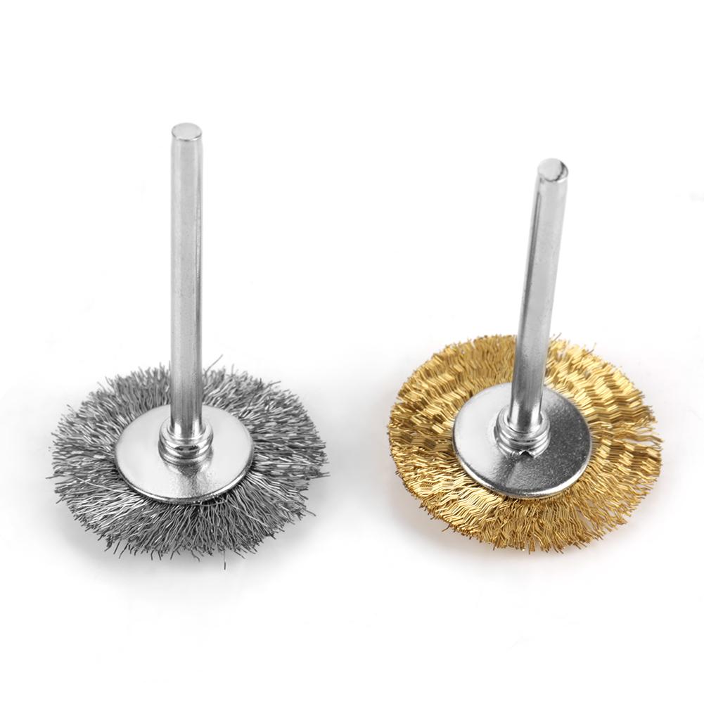 36 Stück Messingdraht Stahl Drahtbürsten Set Stift Flach Tassenförmig Polierrad Werkzeuge Kit