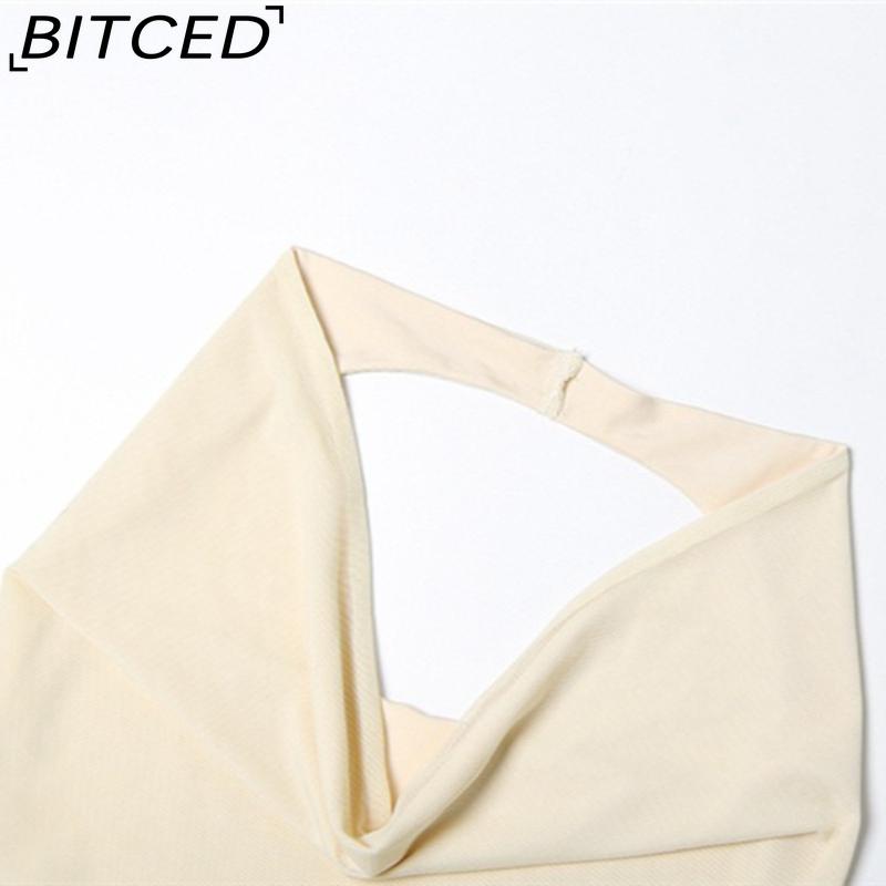 BITCED Spring Women's Solid-Colour Slim-Fit Halter Neck Top with Fashionable Low-Waist Skirt Set