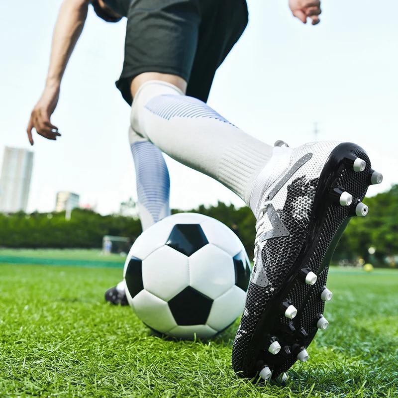 Neue Pinke Teenager Fußballschuhe High Top TF/FG Herren Futsal Fußballschuhe Outdoor Rutschfest Herren Fußballschuhe Zapatos De Futbol