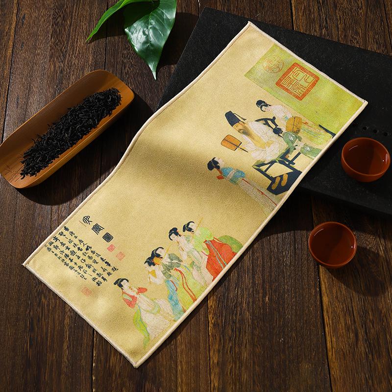 Suede Flannel Lint-Free Absorbent Tea Towel - Ancient Style, High-Grade, Multi-functional Design