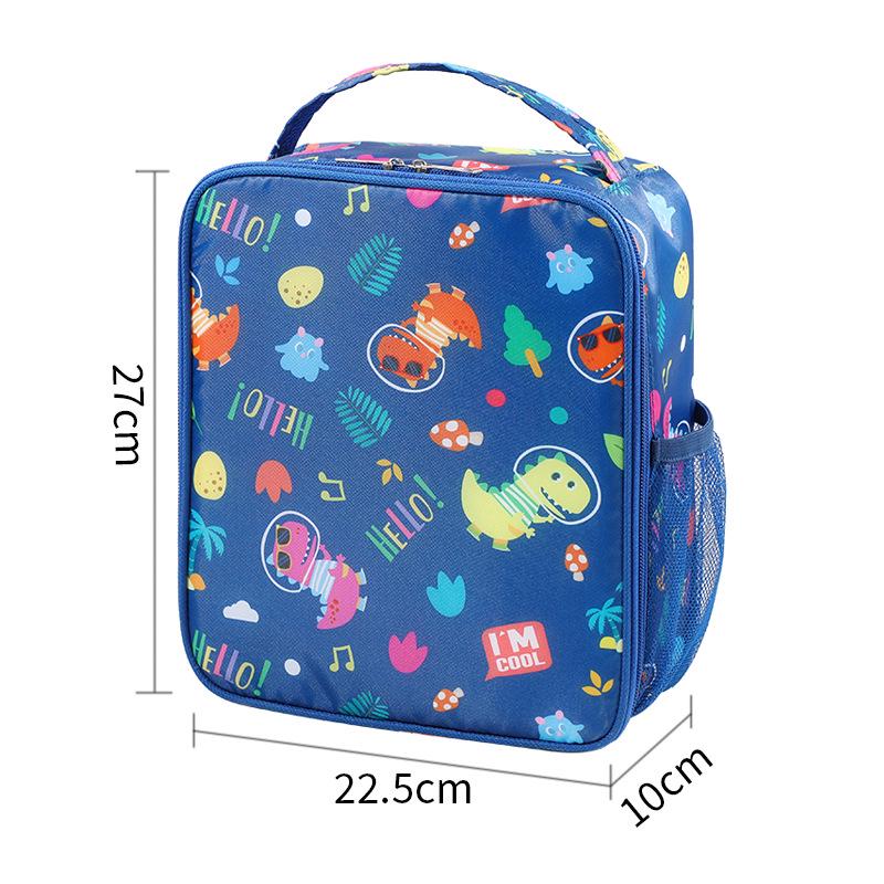 Insulated Cartoon Lunch Bag - Square Design for School and Commuting with Thickened Aluminum Foil.