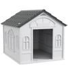 Outdoor Dog Kennel, Sloping Roof, Open Front Door, Medium/Large Dogs, 84.2 x 98.2 x 82 cm, Grey