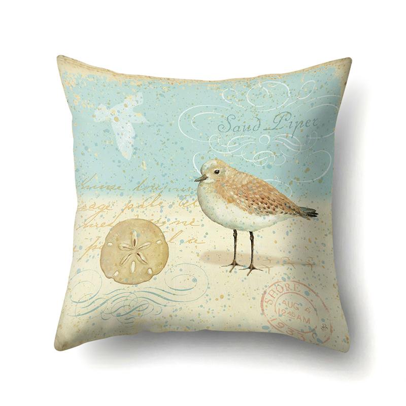 Blue Ocean Seaweed Polyester Pillow Case Car Decoration Home Print Pillow Bedside Sofa Waist Cushion Cover