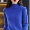Autumn and Winter New Temperament Semi-turtleneck Twist Knitted Top Women's Thickened Loose Inner Bottoming Sweater Women's