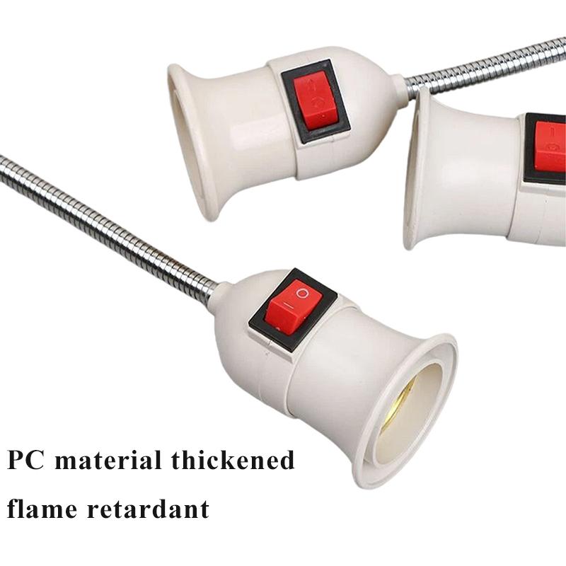 US/UK/EU Plug E27 Screw Base Bulb Socket 110V 220V LED Bulb Holder Flexible Bend Converter Adapter LED Lamp Base With Switch