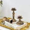 1Pc Resin Classical Gold Candle Holder Decorative Ornament European Retro Nostalgic Display Shooting Props Wedding Decorations