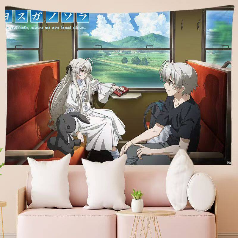 Yosuga no Sora Sora Kasugano Tapestry Kawaii Anime Girl Wall Hanging 2D Otaku Decor for Bedroom Dorm Soft Print Wall Art