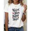 Women'S White Round-Neck Short-Sleeve T-Shirt with a Carnival Theme, Featuring Mask Decorations And Vintage-Style German Script Print.