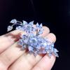 Floral Design Brooch with Cubic Zirconia Inlaid Non-Slip Buckle Scarf Badge Coats Sweaters Hats Bags Accessories