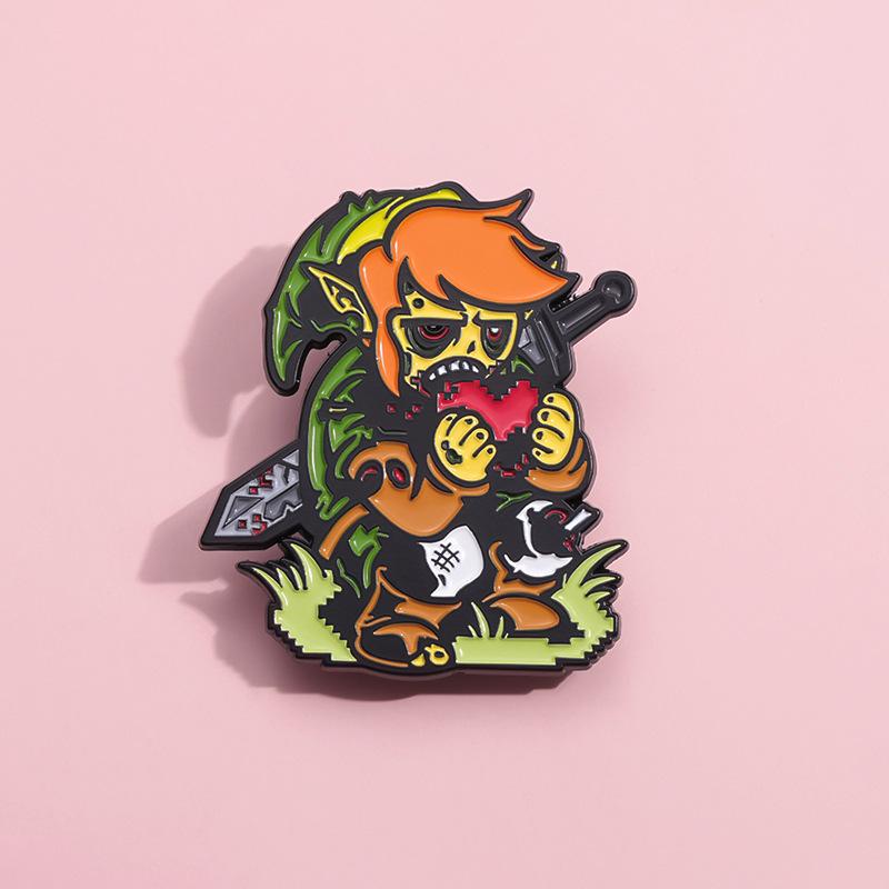 Eyecatching Zombie Cartoon Character Brooch Pin With Durable Metal Design For Everyday Use