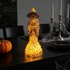 Decorative Witch Figurine Skeleton Resin Figurine LED Light Up Gothic Statue Spooky Fantasy Lamp Dark Ornament for Desk Shelf Mantel Indoor