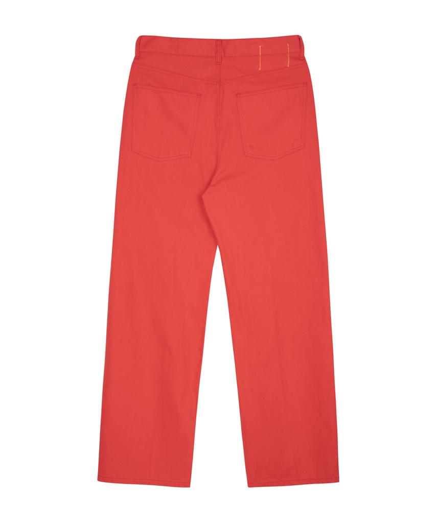 TAKEASY Slub Cotton Wide Pants (Red)