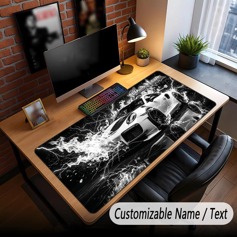 Neon Abstract Theme Custom Mouse Pad Personalized With Name Text Customized Desk Mat For Office Home Decor