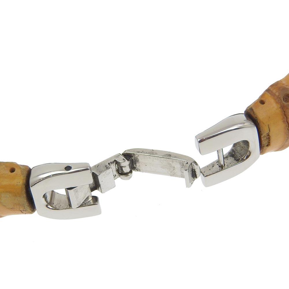 Gucci Uhren 6800L Elfenbeinfarbenes Zifferblatt Edelstahl/Bambus Quarz Analoganzeige Damen Gebraucht