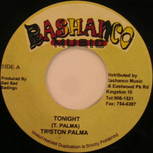 7inch Record TRISTAN PALMER - Tonight NONE Rashanco Music 2004 Jamaica Reggae, Ska & Dub Used