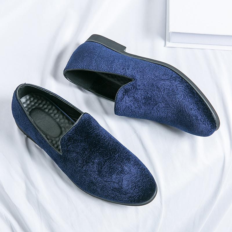 Fashion Mens Casual Leather Shoes Four Seasons Non-Slip Business Fashion Versatile Tide Party Driving Shoes Punk Style Man Slip On Flats