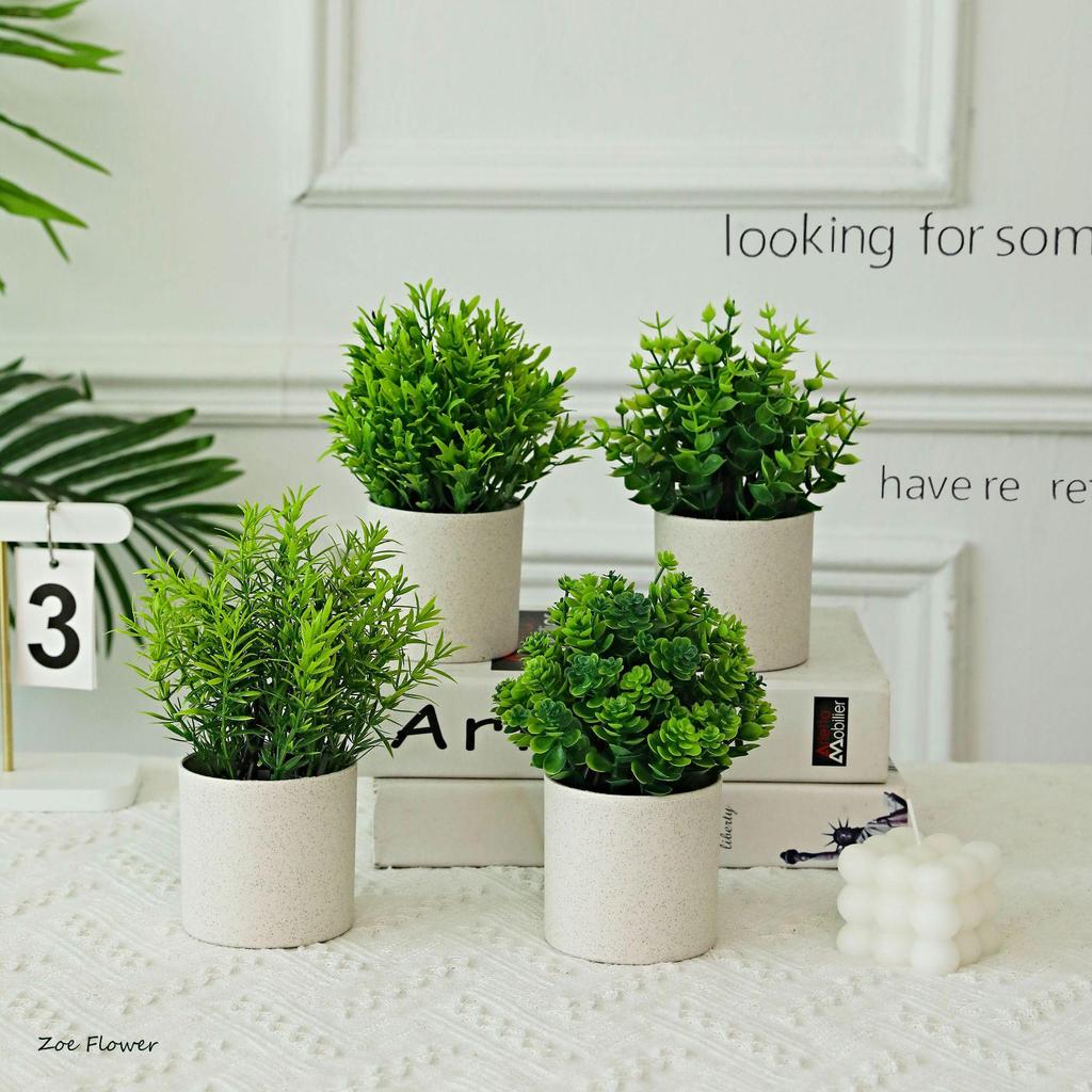 European Fresh Simulation Green Plant Potted Ornament for Home Decor