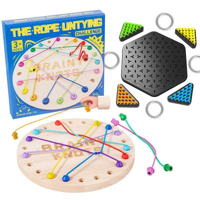 Corda per Allenamento del Pensiero Logico per Bambini Giochi di Nodi Giocattoli Educativi Linea Colorata Corde Intrecciate Connesse Gioco da Tavolo Puzzle di Ordinamento