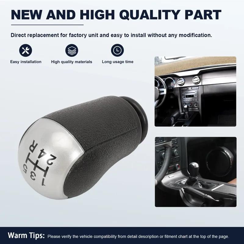 Manual Transmission Shifter Boot Cover with 5 Speed Gear Shift Knob 8R3Z7277AA for Ford Mustang 05-09 5R3Z-7213-BAA 7R3Z-7277-AD