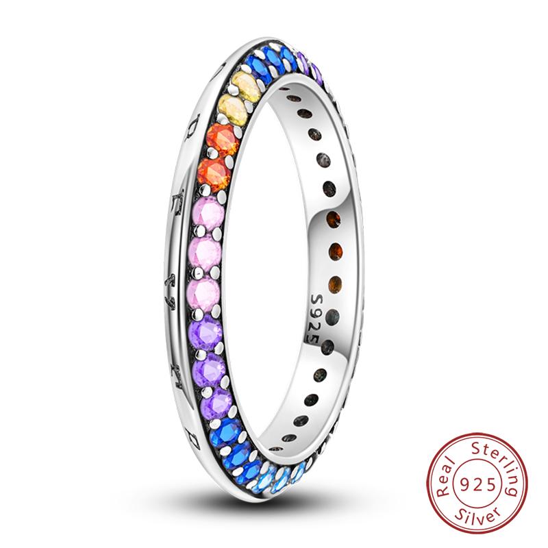 Popular Glow In The Dark Rings For Women 925 Silver Star Moon Sun Rings Sparkling Cubic Zircon Exquisite Jewelry Gifts