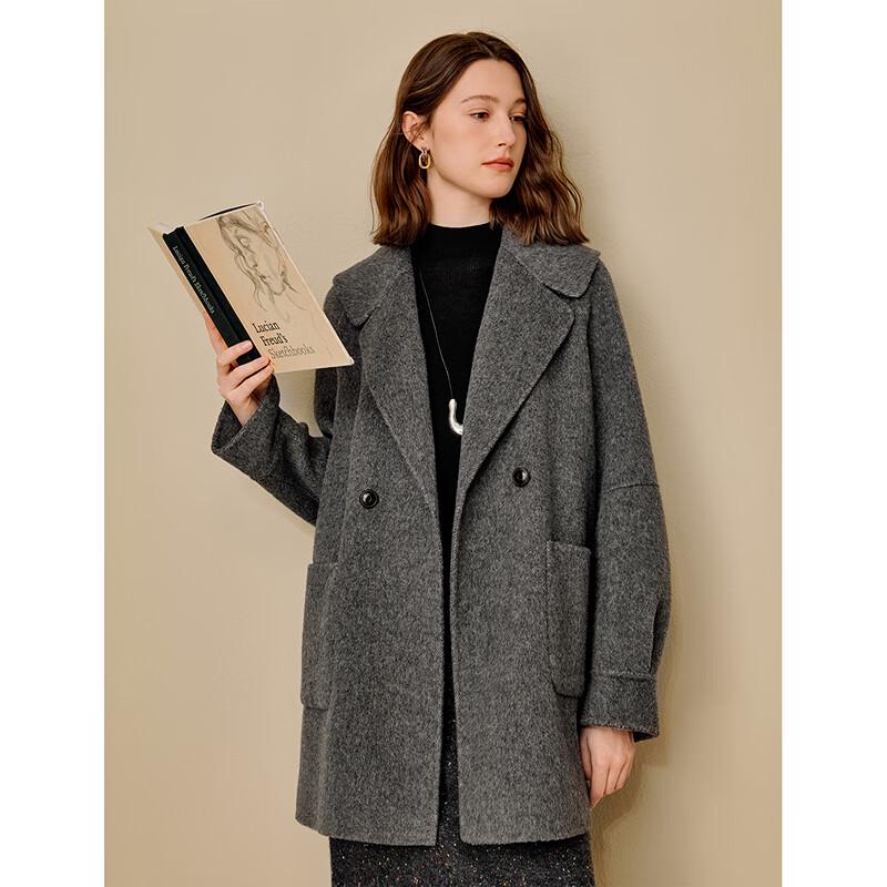 Inman Women's Alpaca Silk Blend Double-Faced Wool Coat