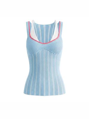 Korean Style Retro Knit Vest, Women's Slim-Fit Sleeveless Top