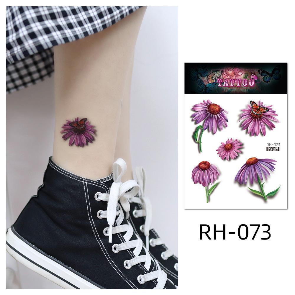 Waterproof Colorful Flower Tattoo Stickers - Disposable Tattoos