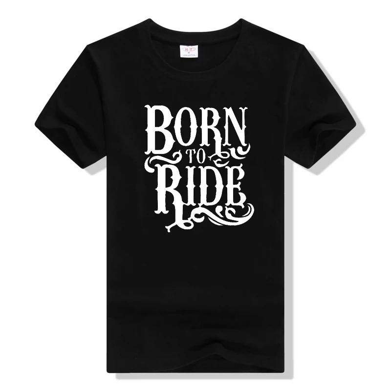 Novelty Born to Ride Forced to Work T-Shirt BORN TO RIDE Skull short sleeved  Breathable t shirt