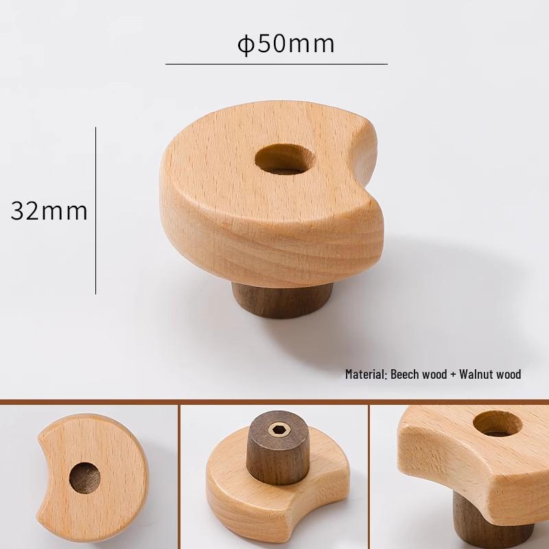 Solid Wood Cartoon Drawer Pull Knob for Children's Room