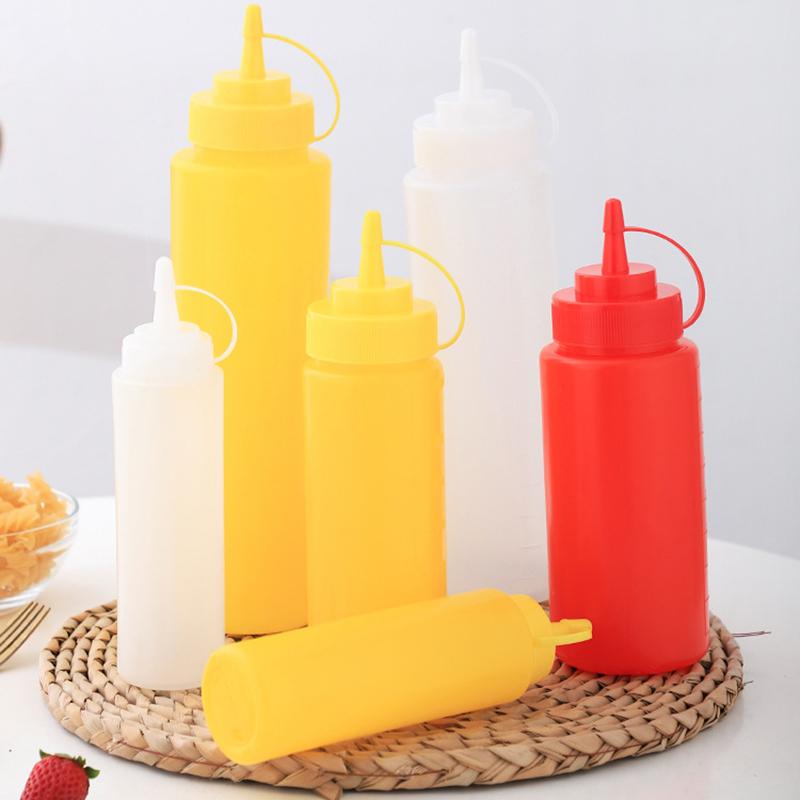 YOMDID Sauce Squeeze Bottle Condiment Squeeze Bottles For Ketchup Mayonnaise Mustard Olive Oil Sauce Bottle Kitchen Accessories
