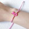 Paquete de 24 pulseras trenzadas de cinta ajustables, pulsera cómoda para la causa de concienciación sobre el cáncer de mama
