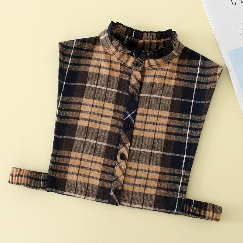 Women Cotton Printed Detachable Lapel Fake Collar Shirt White Ruffles False Collar Woman Removable False Blouse Nep Kraagie