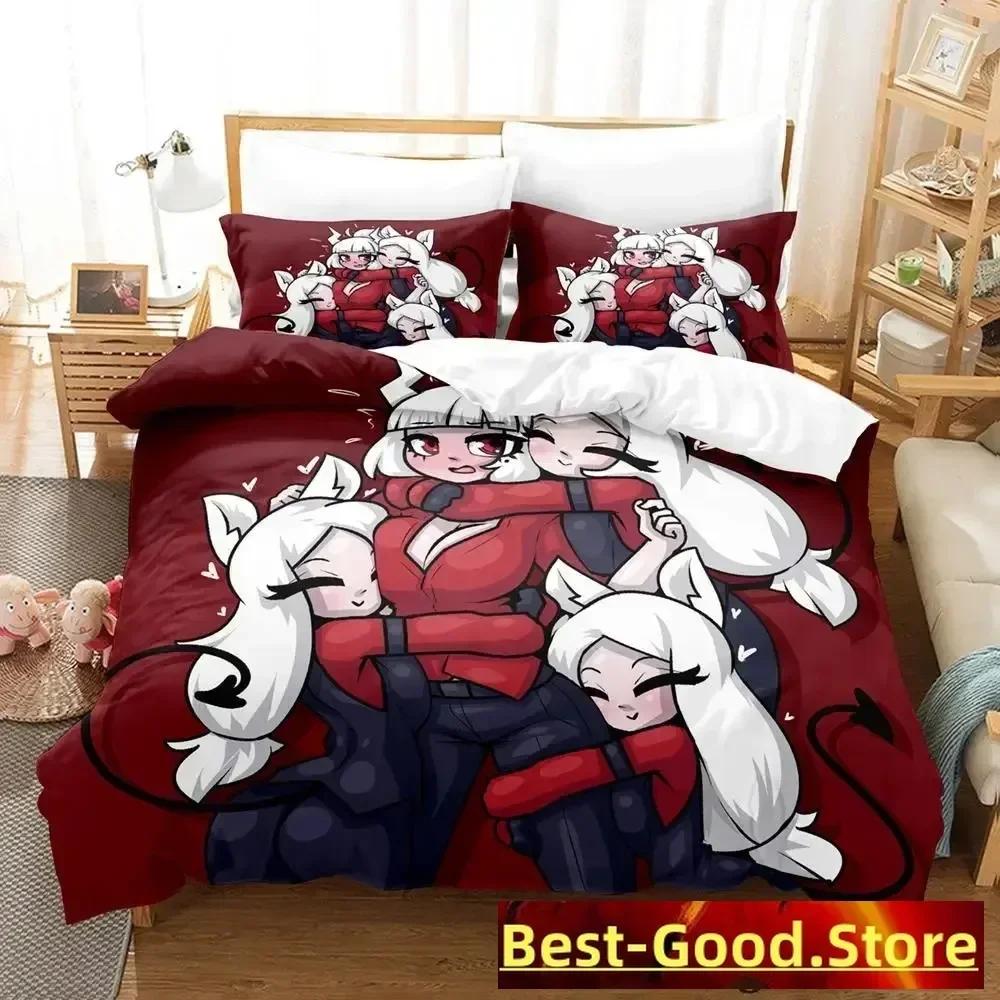 Helltaker Bedding Set Duvet Cover Sheet Printed Bed Set Pillowcase Bed Full Queen King Size Comforter Bedroom