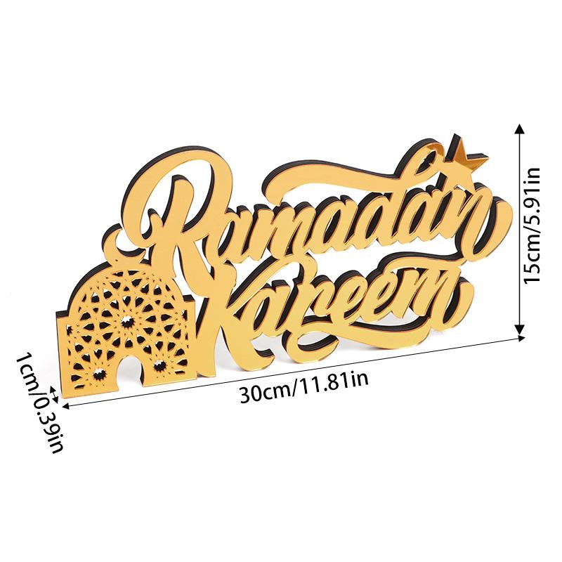 Ramadan Mubarak Acryl Ornament 2025 Eid Mubarak Ramadan Kareem Dekoration für Zuhause Islamische Muslimische Partydeko Eid Al Adha Geschenk