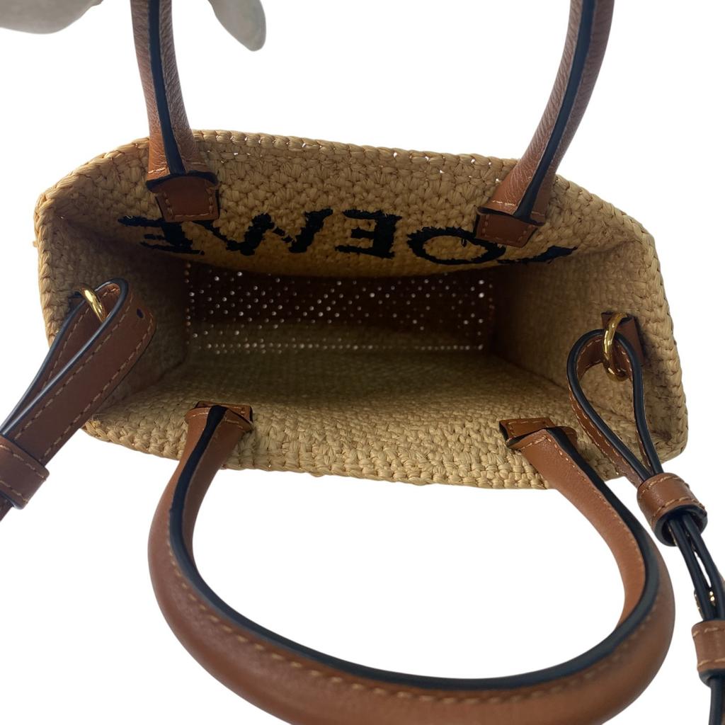 Used LOEWEShoulder Bag Brown leather/Raffia Women