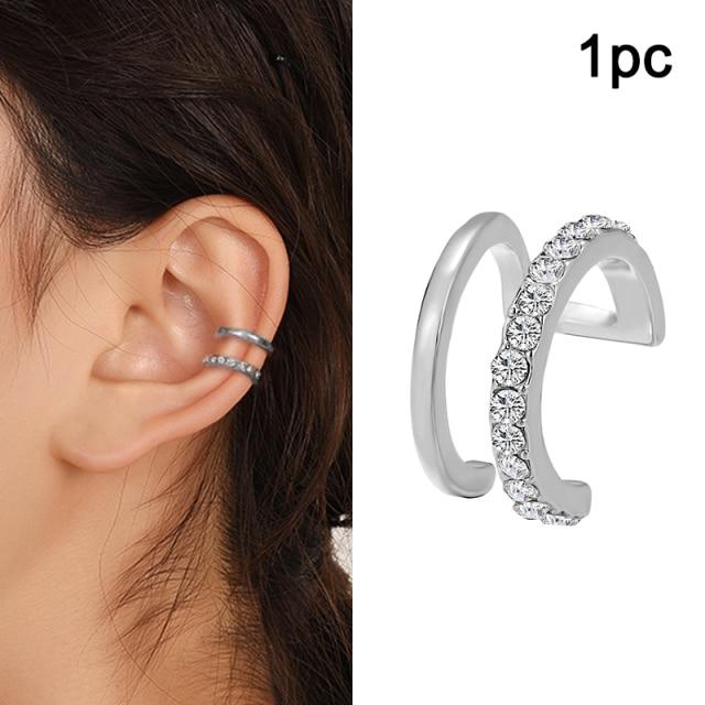 17Km Gold Color For Women Leaves Ear Cuff Black Non Piercing Ear Clips Fake Cartilage Earrings Clip Earrings Men JewelryTrendy Cuff