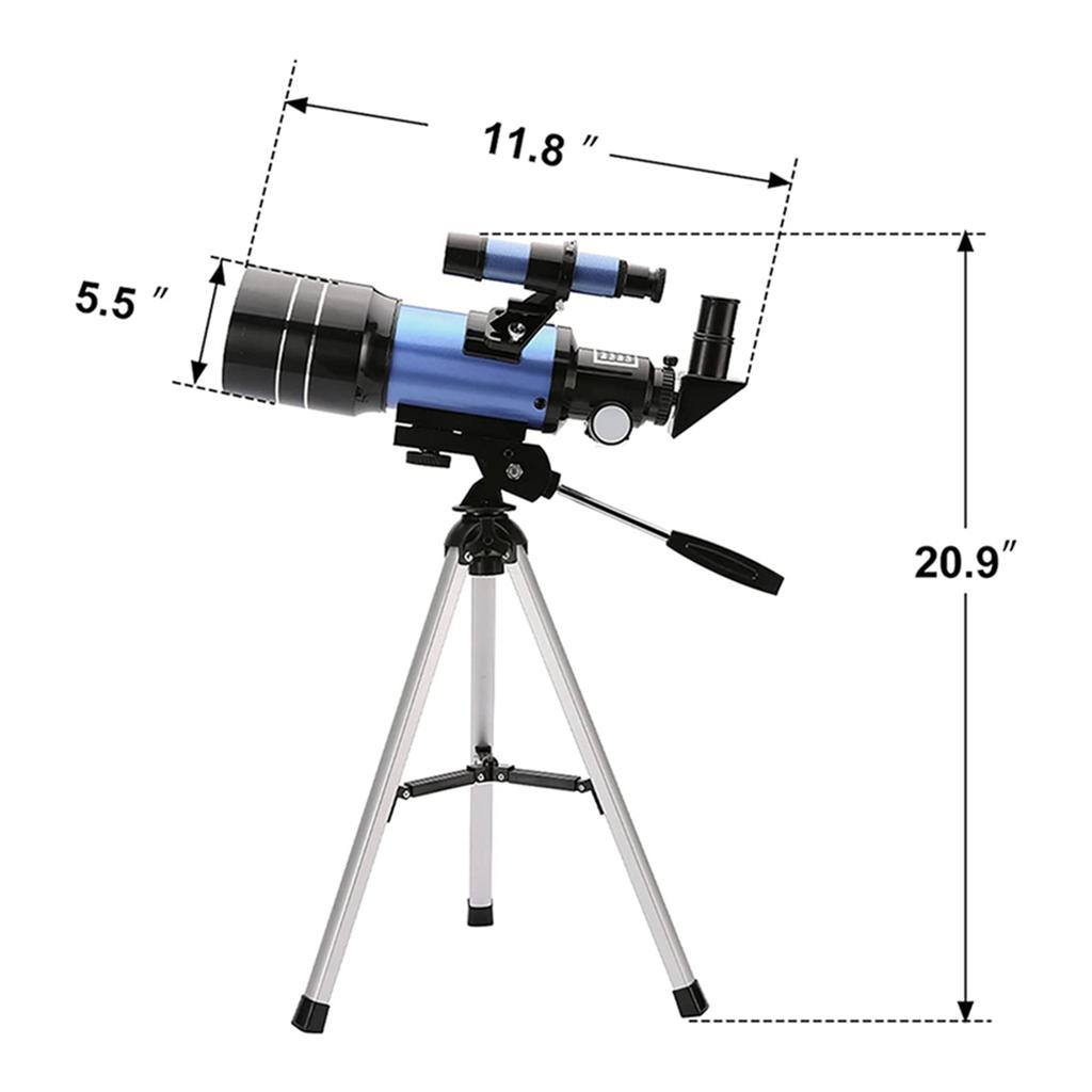 150x Astronomical Telescope 70mm Aperture Refractor Portable Travel Telescope With Phone Adapter Wireless Remote