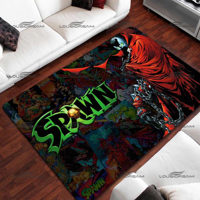 Horror Hellbringer Pattern Decorative Carpet Square Flannel Spawn Rugs Modern Home Living Room Floor Mats Bedroom Carpet