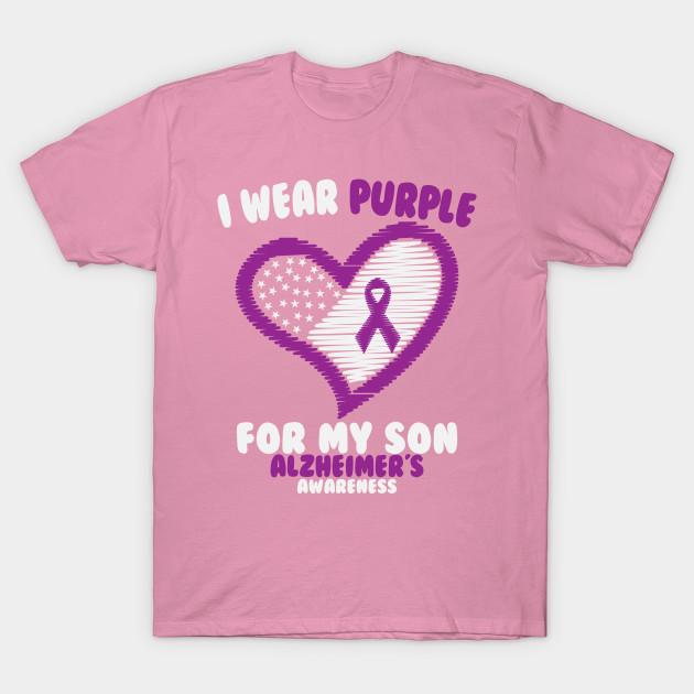 T Shirt Women Alzheimers Awareness I Wear Purple For My Son Harajuku Print Kawaii Tshirt Summer Short Sleeve Female T-Shirt Top Tee