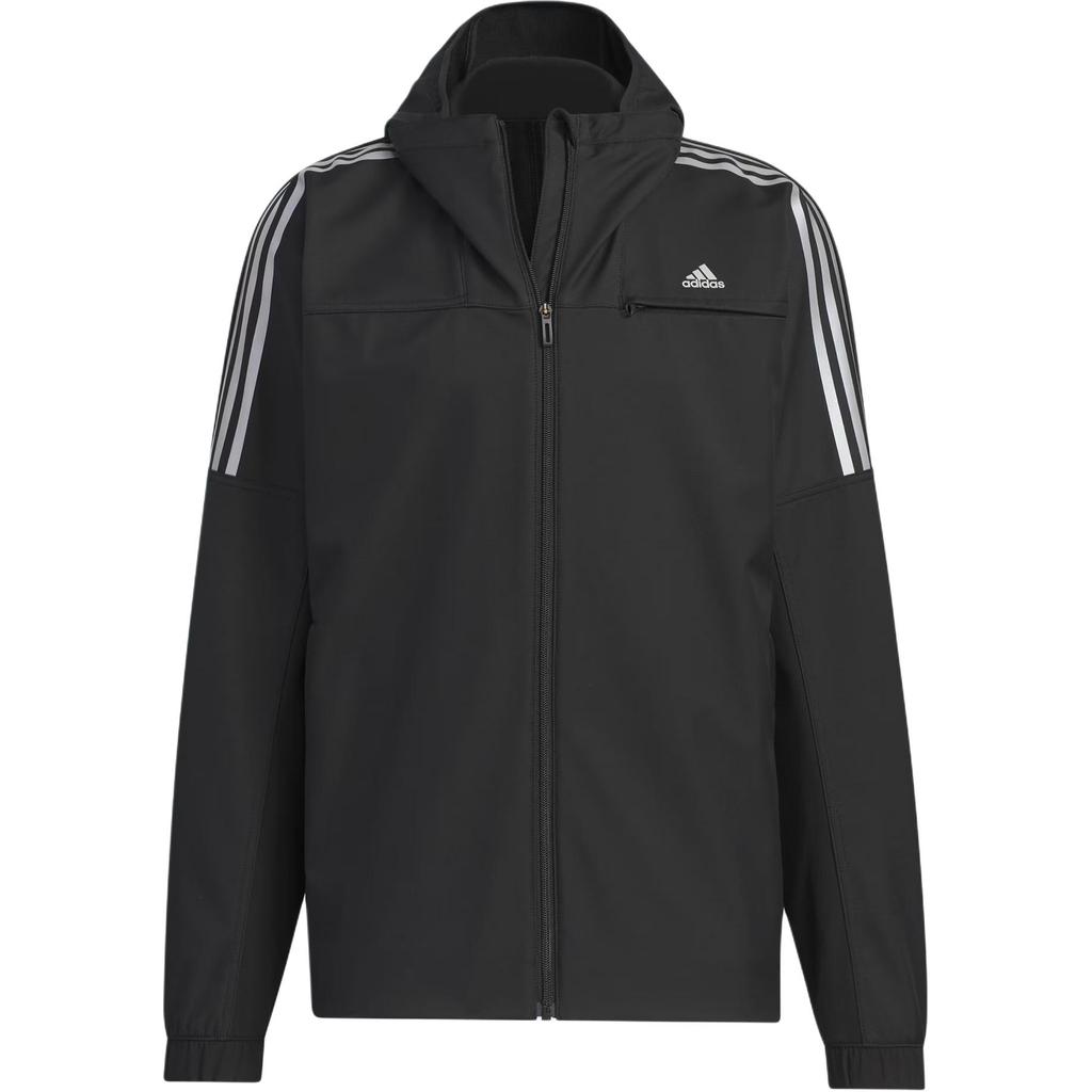 New Adidas MUST HAVES FW24 HOODED Jackets Coats Men's Black JG8515