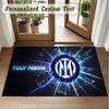 Crystal Velvet Square Rug Custom NameInter Milan Pattern Non Slip Home Floor Decor Rug