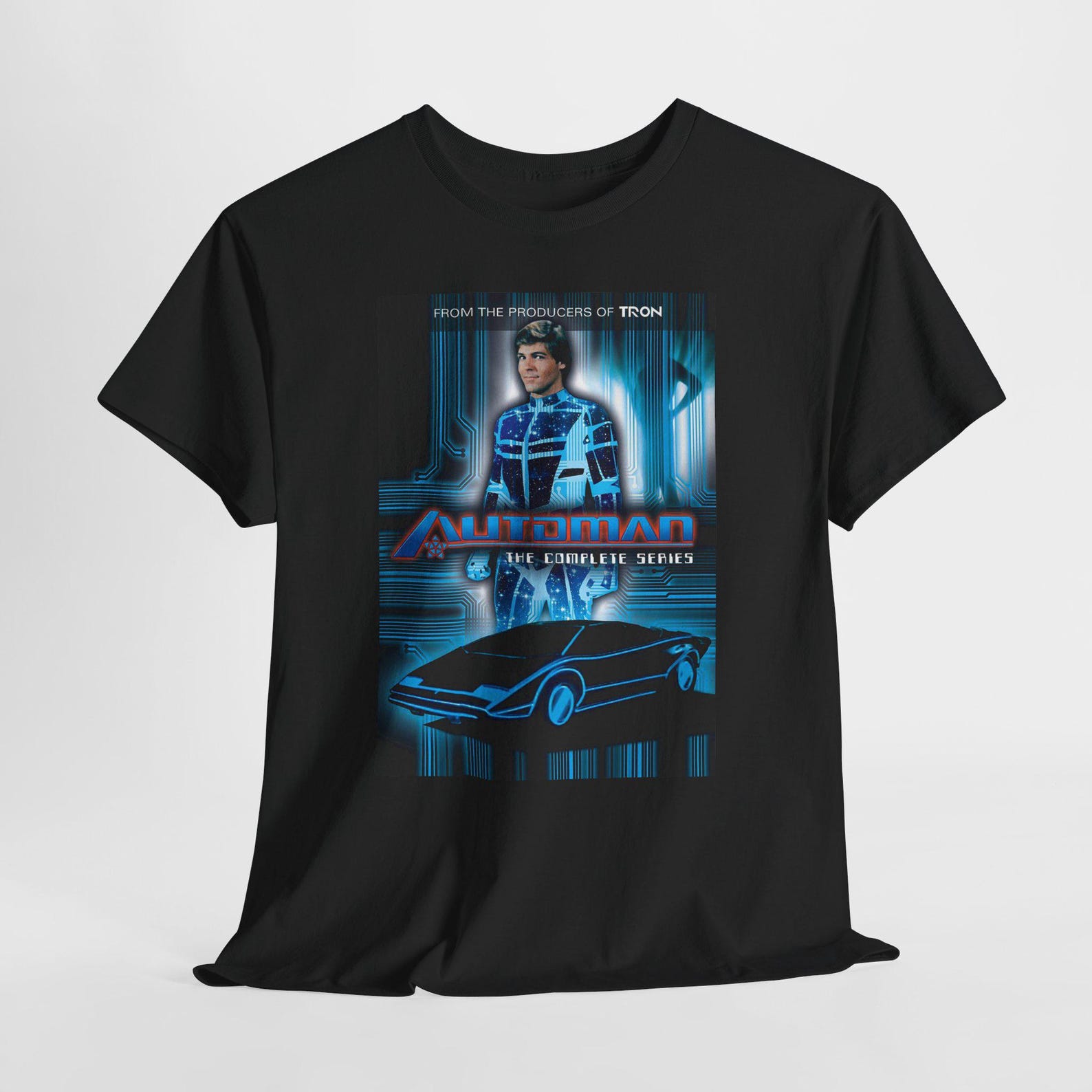 Automan Movie V1 TV Series Unisex Heavy Cotton Tee, Retro 80s Graphic Shirt, Vintage Sci-Fi Fan Top, Cult Classic TV Show Clothing, Geek XL