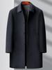 Abrigo de Negocios Casual de Longitud Media de Lana Cachemira Gruesa de Doble Cara para Hombre