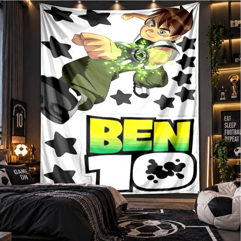 Ben 10 Cartoon Theme Beach Towel Personalized Custom Name & Text Soft Quick Dry Beach Towel for Swimming Travel