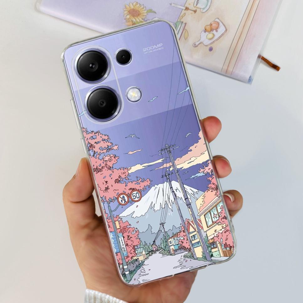 For Xiaomi Redmi Note 13 Pro 4G Case Beautiful butterfly flower TPU Soft Silicone Cover For Xiaomi Poco M6 Pro Bumper Phone Case