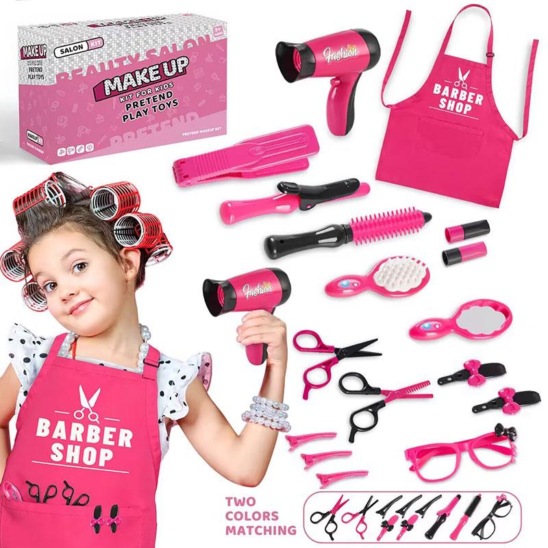 17pcs Girls Beauty Salon Set Make Up Kit for Kid Pretend Play Toy Cosplay for Party Game Maquillage Juguetes Girls Birthday Gift